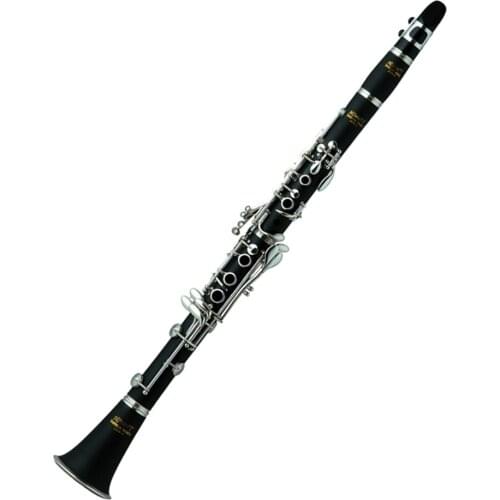 Intermediate grade Clarinet 17 key Tone Bb Ebonite body Wood texture Nickel plated