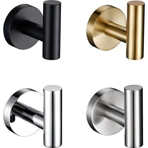 Circle Stainless Steel Black Chrome Brushed Gold Nickel Bathroom Kitchen Bedroom Hardware Pendant Clothes Wall Hook