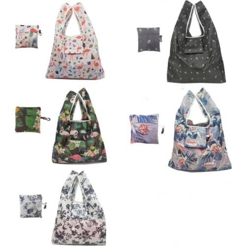 Reusable Grocery Storage bag Shopping Bags Foldable Pouch Heavy Duty Polyester Reusable Bags for Groceries Eco-Friendly large