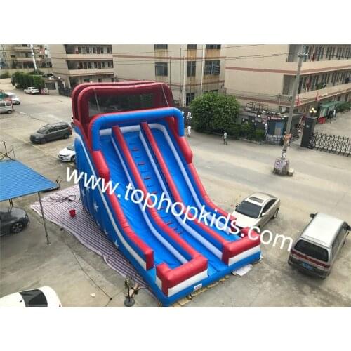 Giant outdoor adults inflatable slider water slider with two slip lines free shipping by sea