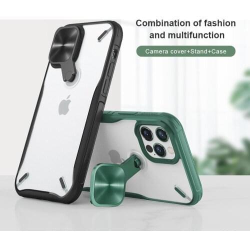 Nillkin For Iphone 12 Pro Max 12 Mini Shockproof Dazzling Mirror Camera Protective Case Lens Cover Holder Anti-skid Phone Cases