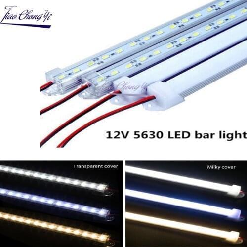 New 5630 5PCS X 50cm DC12V SMD 5630 36led LED Hard Rigid LED Strip Bar Light Aluminium shell +pc cover LED Bar Light 5630
