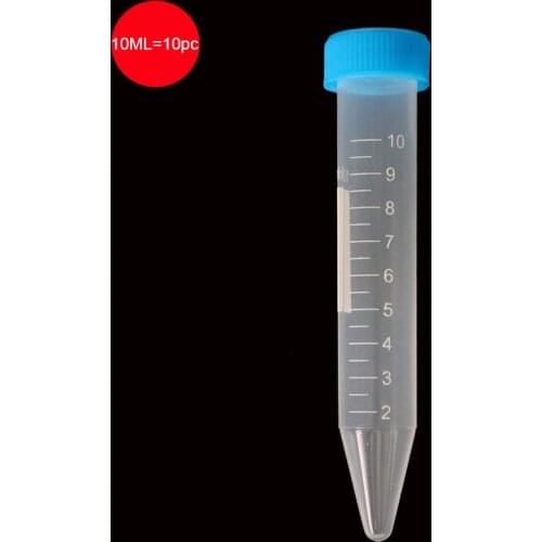 10 / Pack 10ml Screw Cap Plastic Bottle Transparent Tube Sample Storage Container Radiation Experiment Centrifuge Tube Plastic