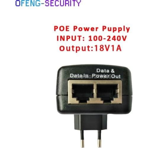 Poe injector 18V POE Power Supply POE Injector 18V1A Input 100-240V 50/60Hz Output 18V1A POE pin4/5(+),7/8(-) For CCTV IPC