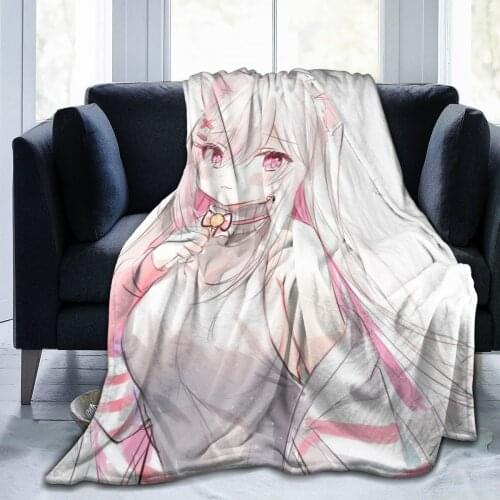 Pink long hair girl sofa bedroom warm blanket 3D printing blanket air conditioner quilt throw bed sheet adult home textile gift