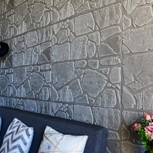 Self-adhesive 3D Wall Stickers Decorative Bedroom Bedside Living Toom TV Background Wall Paper Waterproof Stone Wallpaper