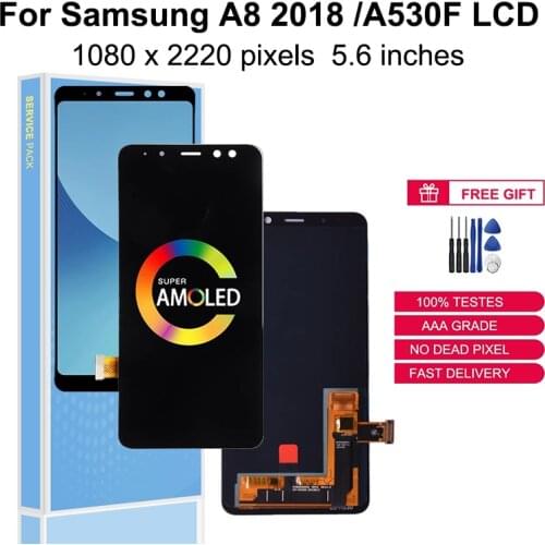 Super AMOLED For Samsung Galaxy A8 2018 A530 LCD Display Touch Screen SM-A530F A530K A530L A530W Digitizer Replacement Parts