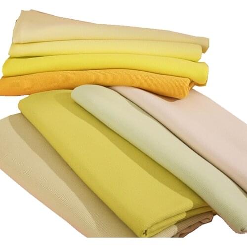 Thin Yellow Rib Cotton Spandex Fabric By Half Meters T-shirt Dress Sewing Material 50*135cm A0275