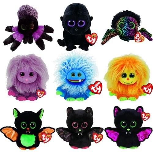 Ty Beanie Boos 6" 15 cm Big Eyes Ghost Bat Spider Gorilla Series Soft Plush Toys Halloween Style Doll Boy and Girl Birthday Gift