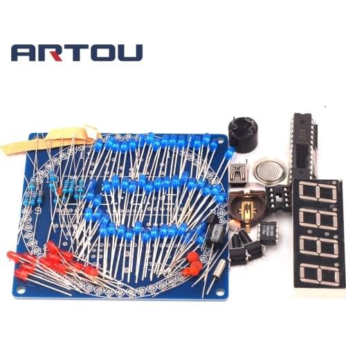 Rotating DS1302 Digital LED Display Module Alarm Electronic Digital Clock LED Temperature Display DIY Kit Learning Board 5V