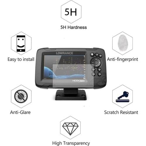 3Pcs Screen Protector For Lowrance Hook Reveal 5 Fish Finder GPS 5inch Anti-Scratch Water-proof HD Clear Film Not Glass PET Film
