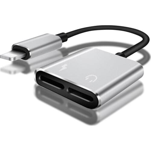 2 in 1 Dual Lighting Audio Charging Adapter For iphone 7 8 Plus X XR XS Mini Earphone Jack AUX Audio Splitter Charge Converter