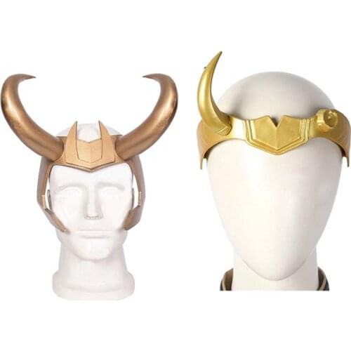 2021 Halloween Costumes Loki Cosplay Accessories Superhero Helmet Lady Loki Horns Mask Fancy Head Wear