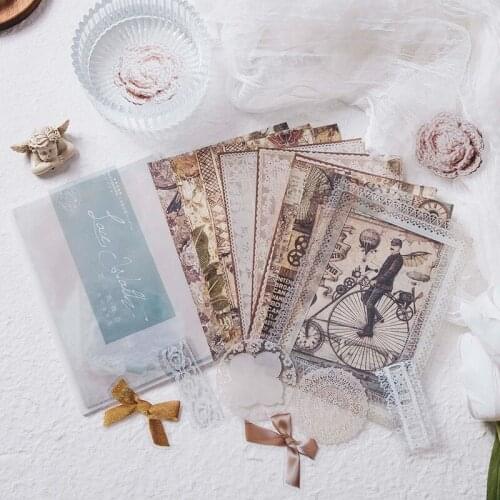 30Pcs/Lot European Pattern Lace Collage Mix Material Paper Junk Journal Planner Scrapbooking Vintage Decorative DIY Craft Paper
