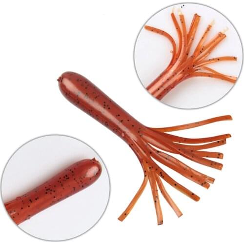 30pcs soft silicone crappie fishing lures 9cm 6.7g soft tube Texas rigs bait skirts grub worm lures for bass fishing