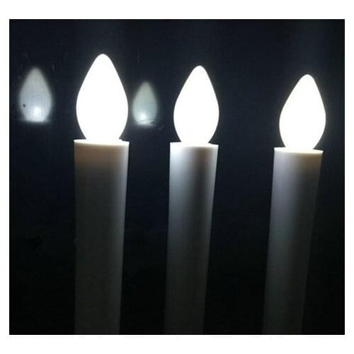 36pcs/lot Flameless Battery Operated tealight Wax Dipped LED Taper Candle lamp Church birthday wedding Xmas decor 17.5CM-WHITE