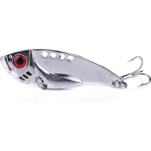 8pcs 11g 5.5cm 3D eyes Gold Silver Metal VIB lure Pike fishing VIB Hard bait Fresh Valley water fly fishing winter fishing