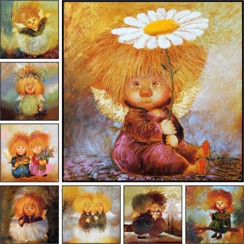 DIY 5D Diamond Painting Angel Girl Full Square / Round Diamond Mosaic Picture of Rhinestones Cross Stitch Diamond Embroidery