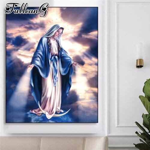 FULLCANG Religious saint icon clouds diy 5d mosaic diamond painting full square round drill rhinestone embroidery sale FC3042
