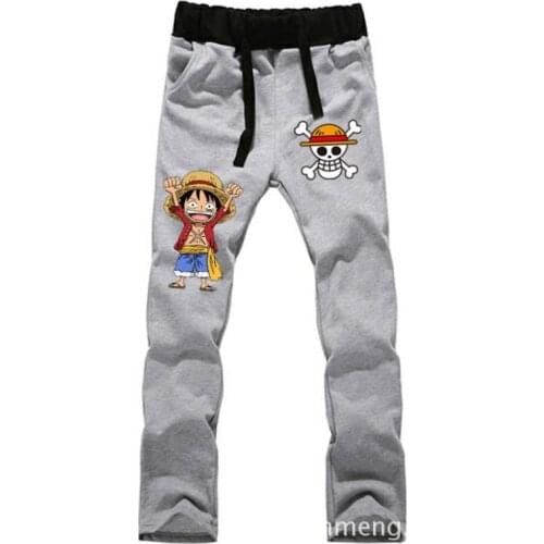 Anime One Piece Monkey D Luffy LOVERS pants pure cotton casual trousers mens fashion New