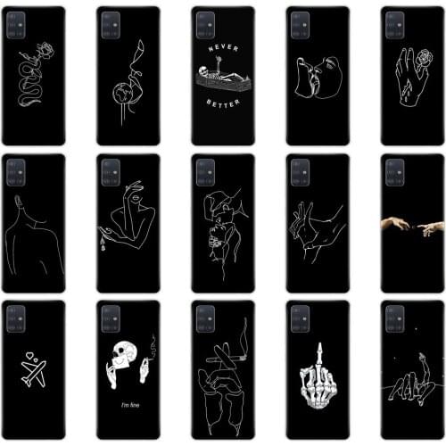 For Samsung Galaxy A51 Case Silicon phone Back Cover For Samsung A51 A515 6.5inch bumper coque Soft copas black cute
