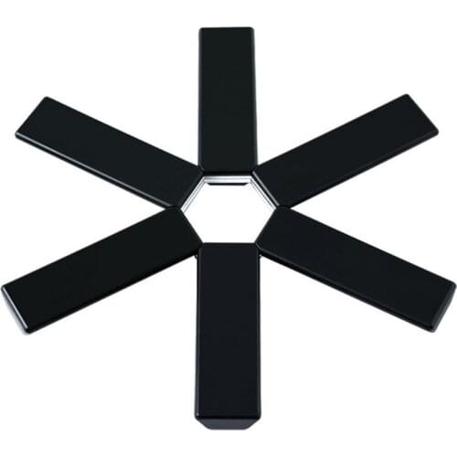 Black Foldable Non-slip Heat Resistant Pad Trivet Pan Accessories Coaster Placemat Cushion Kitchen Pot Holder Mat X1Q6