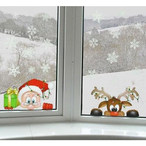 Sticker Double Side Color Set White Snowflake Static Flower Sticker Sticker Wall Glass Window Window Decoration F9G6