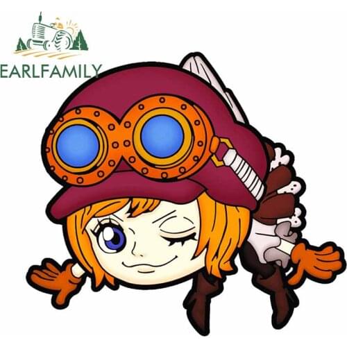 EARLFAMILY 13cm x 11.6cm For One Piece Funny Car Stickers Occlusion Scratch Decal Waterproof Decoration Suitable for VAN RV