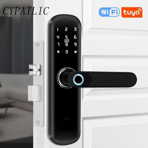 Electronic Smart Digital Biometric Fingerprint Door Lock With WIFI Tuya APP Remotely / Rfid Card / Password /Key Unlock