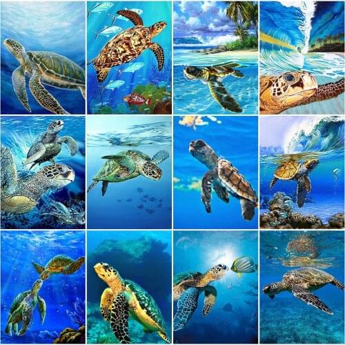 EverShine Diamond Painting Sea Turtle Cross Stitch Diamond Mosaic Animal Picture Of Rhinestone Embroidery Full Square Home Decor