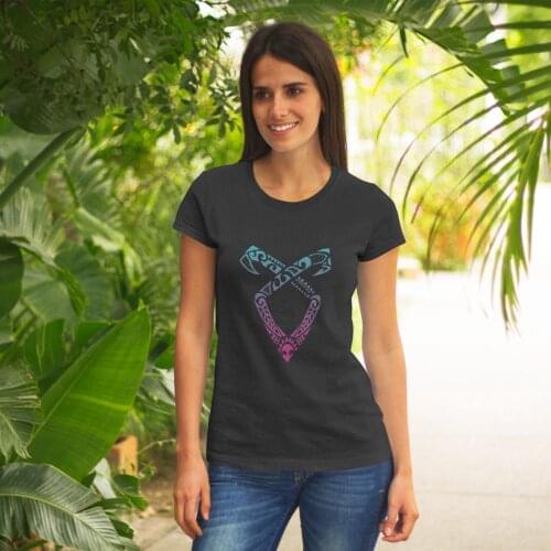 Shadowhunters T-Shirt Angelic Runes Symbol Shadowhunters T Shirt Kawaii Cotton Women tshirt Silver Print Ladies Tee Shirt