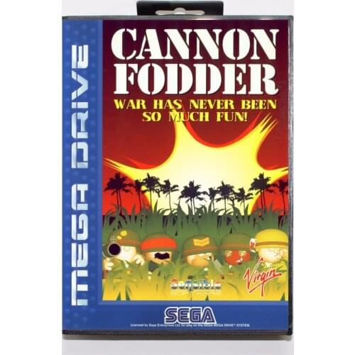 Cannon Fodder Game Cartridge 16 bit MD Game Card With Retail Box For Sega Mega Drive For Genesis