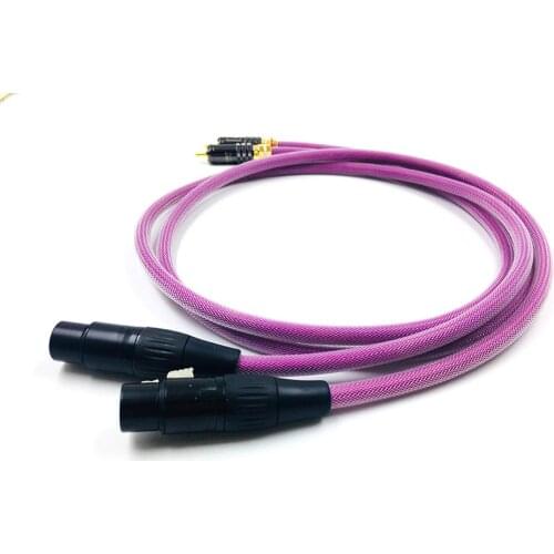 HIFI RCA Male to Dual XLR Male Cable Hi-End Audio Audiophile CD DVD player Speaker Cables