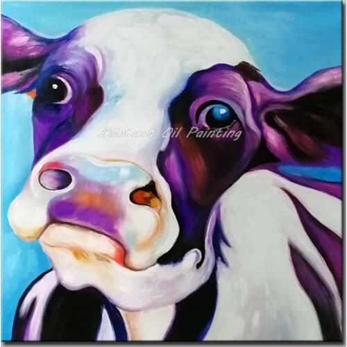 Mintura Oil Painting Modern Animal Picture Different Kinds of Animals Art Hand Painted Acrylic Canva Art Pictures Room No Framed