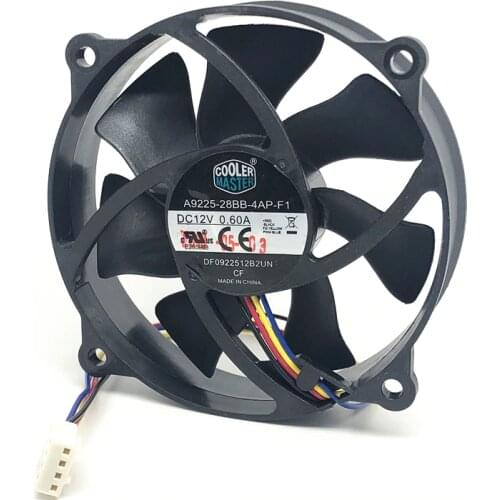 Original Cooler master 9025 90MM 90x90x25mm Circular fan 72mm hole pitch For 775 CPU Cooling fan 12V 0.6A with PWM 4pin