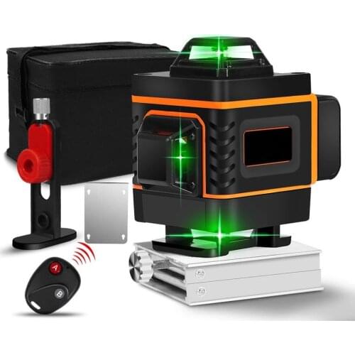 Laser Level 12/16 Lines 3D Precise Self-Leveling 360 Horizontal And Vertical Cross-Line Powerful Green Laser with Lifting Frame