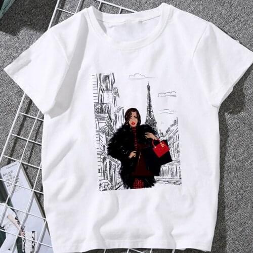 Fashion Beauty Printed Women T-Shirt Harajuku Graphics Summer Short Sleeve T Shirts Oversized Tshirt Female Clothing Tops Tee