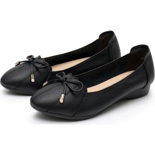 Top Fashion Womens Flat Shoes 100% Genuine Leather Slip On Breathable Buckle Strap Woman Shoes Flats Casual Driving Shoes