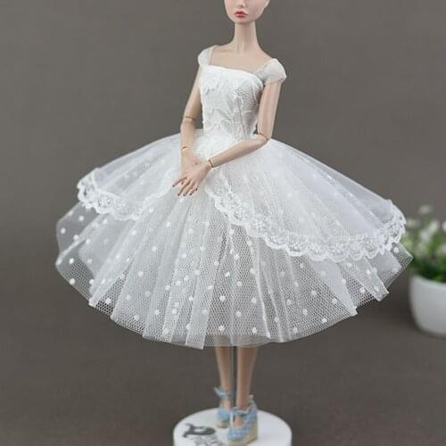 Fashion Blyth Doll Clothing Accessories White Sweet Wedding Dress for Kurhn Blyth Barbi Dress for 1/6 Doll