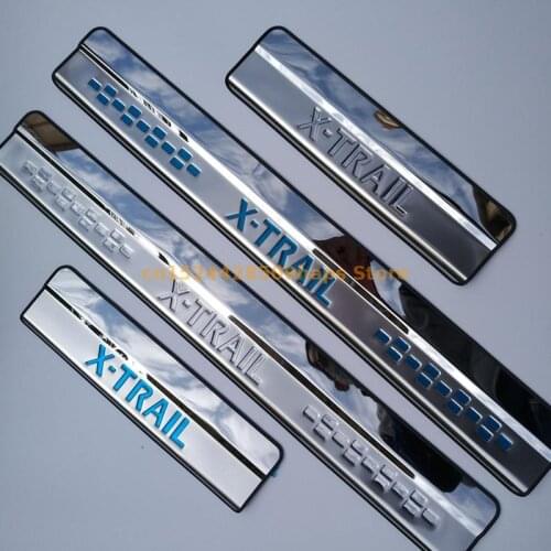 Stainless Steel Door Sill Scuff Plate for 2014-2017 Nissan X-Trail X Trail XTrail T32 Welcome Pedal Trim Car Styling Accessories