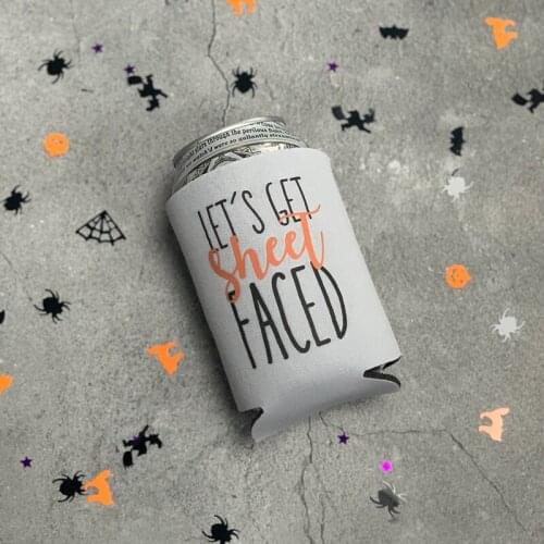 Let is Get Sheet Faced Drink beer Can Coolers happy Halloween eve Party Family friends BBQ dinner birthday decoration Favor gift
