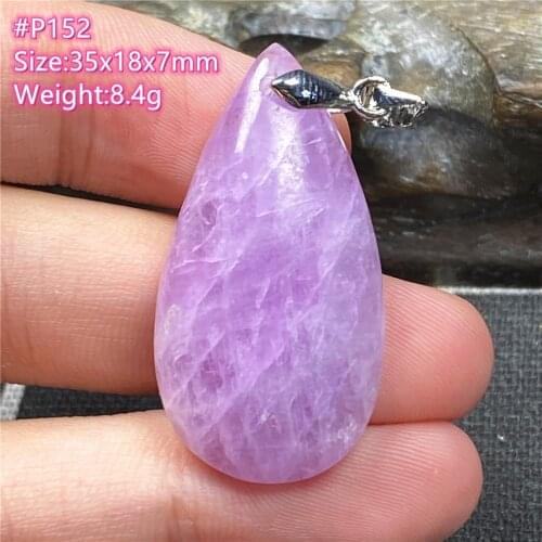 Natural Purple Kunzite Crystal Pendant Jewelry For Women Lady Man Healing Wealth Gift Stone Silver Beads Reiki Gemstone AAAAA