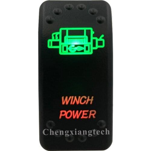 12v 24v, On Off, Up Green & Down Red Led Backlit - Winch Power - Laser Rocker Switch for Car Boat Truck Bus Push Switch