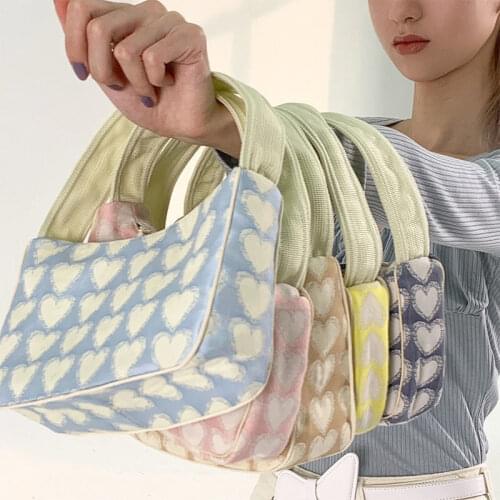 Gift shop 2021 designer girl underarm bag blue Joker cute satchel