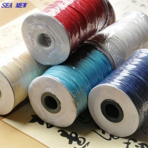 SEA MEW 200 Yards 1.5MM Waxed Thread Polyester Cord String Strap Necklace/ Bracelet Rope Bead DIY Bracelet Jewelry Findings