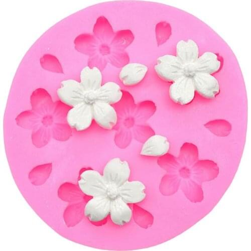 DIY Mold Cherry Blossom Shape Cake Decoration Silicone Tool Biscuit Fondant Making Tool Chocolate Mold Home Baking Accessories
