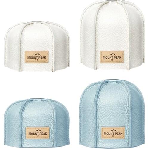 Foldable Gas Tank PU Leather Case Wear-resistant Camping Cooking Gas Canister Protective Cover Outdoor Hiking Supplies