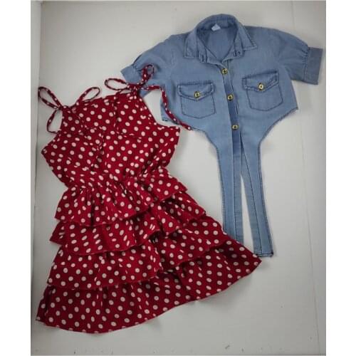 Bolero Jacket Girl Dress Polka Dot Viscose Pendant Red Slim