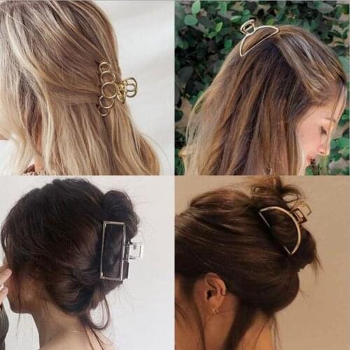 Woman Metal Hair Claws Chic Barrettes Hairclips Hairpins Ladies Hairgrip Headwear Girls Ornaments Crab Hair Accessories