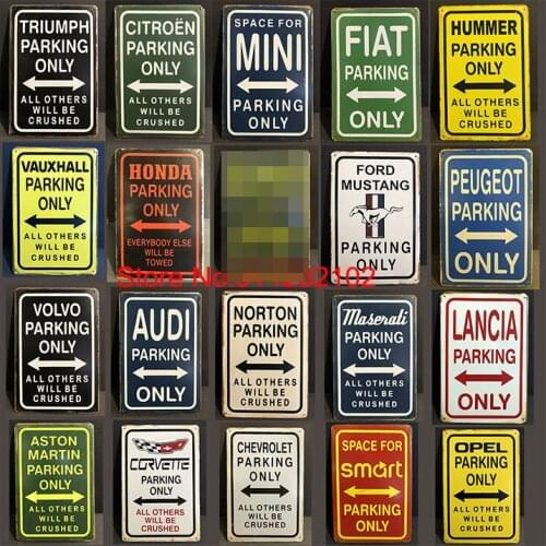 Triumph Parking Only Tin Sign Vintage Car Parking Retro Sign for Garage Man Cave Pub Workshop Wall Art Decor Plaque
